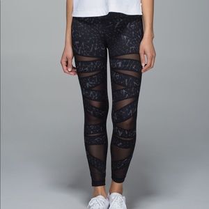 Lululemon Wunder Under Star Crush Mesh Leggings